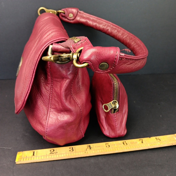 Wanderers Travel Co. Handbag Deep Red Top Handle W/ Coin Purse SOFT Leather PK - Picture 5 of 16